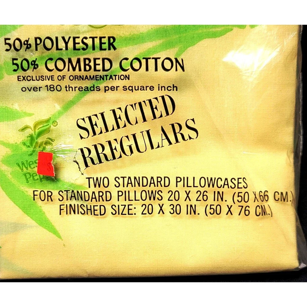 West Point Pepperell Permanent Press Percale Irregulars Standard Pillowcases NEW